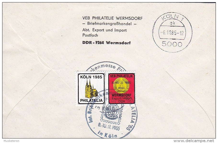 Germany DDR Postal Stationery Ganzsache Einschreiben & Eilsendung EXPRESS Labels WERMSDORF 1985 Philatelia Hamburg '85 - Sobres - Usados