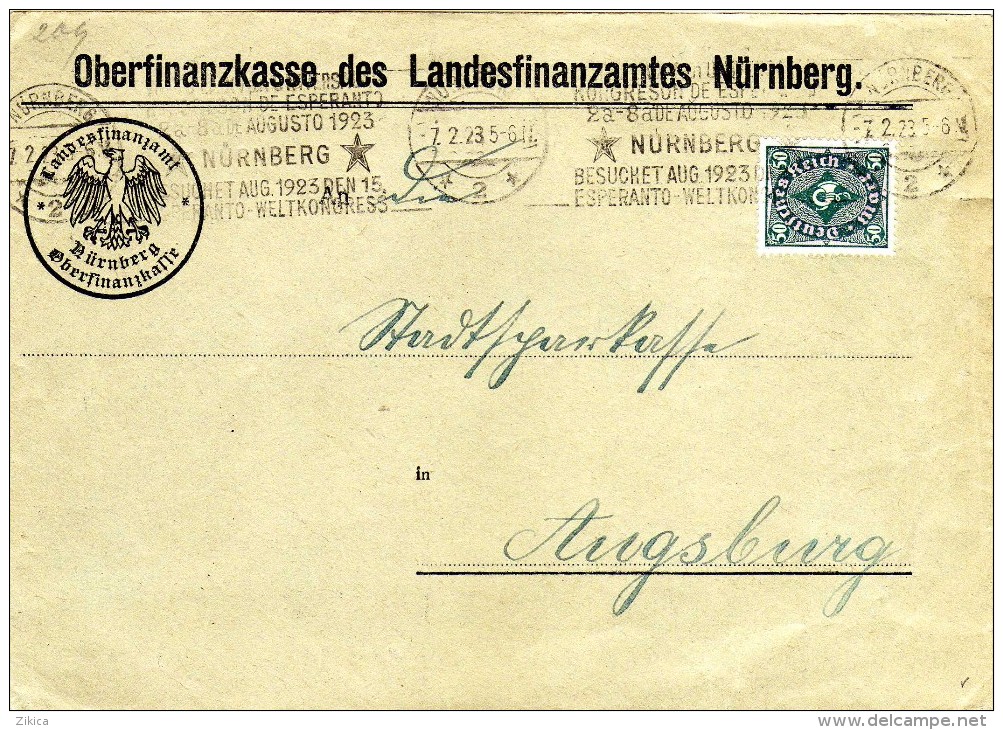 Esperanto Nurnberg 1923,cover,letter - Esperanto