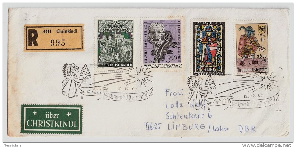 Österreich, Christkindl, 12.12.1969, Reco-Brief, Seltener Stp.   , S521 - Briefe U. Dokumente