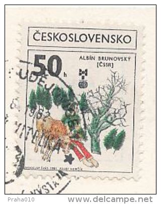 I8701 - Czechoslovakia (1982) Ceske Budejovice 1 (stamp - Manufacturing Defect: Shifted Printing Green Color) - Plaatfouten En Curiosa