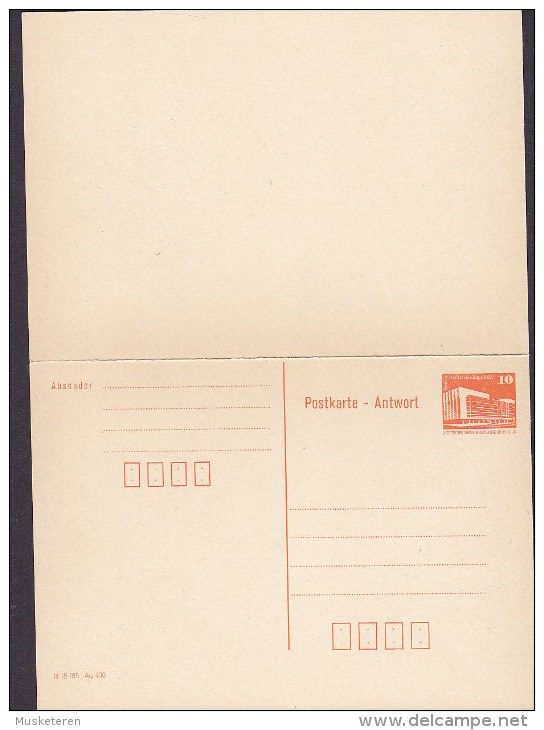 Germany DDR Postal Stationery Ganzsache 10 Pf Bauwerke M. Antwort (III/18/185 Ag 400) Berlin Palast Der Republik Unused - Postcards - Mint
