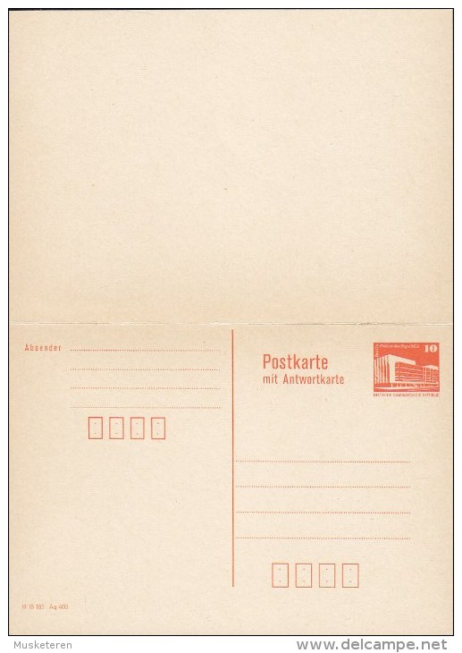 Germany DDR Postal Stationery Ganzsache 10 Pf Bauwerke M. Antwort (III/18/185 Ag 400) Berlin Palast Der Republik Unused - Cartes Postales - Neuves