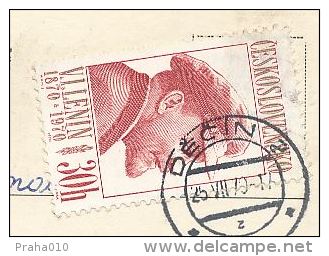 I8738 - Czechoslovakia (1970) Decin 2 (stamp - Manufacturing Defect: Shifted Printing Silver Color) - Plaatfouten En Curiosa