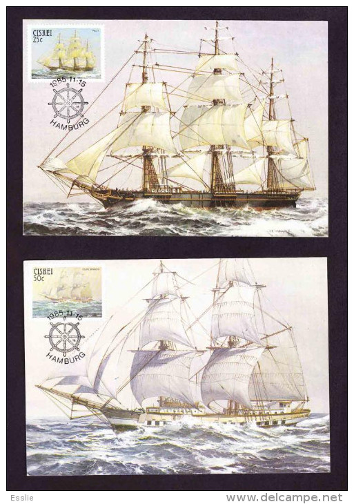 Ciskei - 1985 - Sail Troopships Ships - Complete Set Maxi / Maximum Card - Ciskei