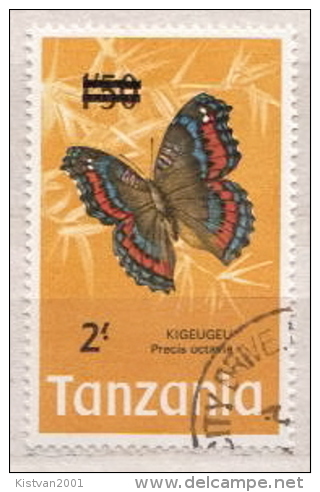 Tanzania Used Overprinted Stamp - Schmetterlinge
