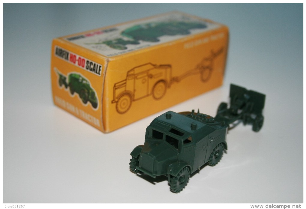 Airfix Field Gun And Tractor, Scale HO/OO, Vintage, Issued 1960 + Original Box - Figuren