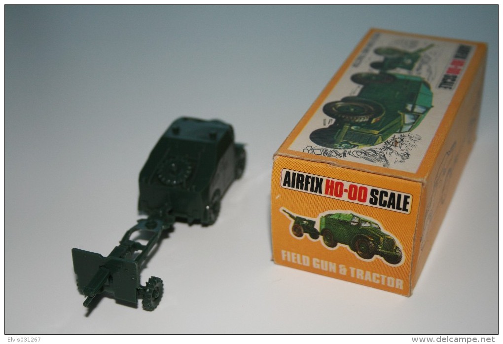 Airfix Field Gun And Tractor, Scale HO/OO, Vintage, Issued 1960 + Original Box - Beeldjes