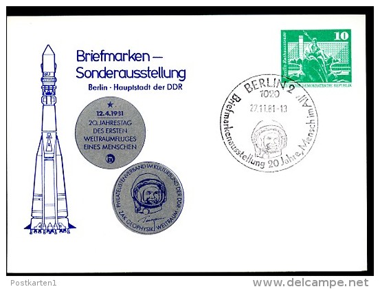 YURI GAGARIN Berlin 1981 East German Private Postal Card PP16 D2/008a Special Postmark NGK 5,00 € - Otros & Sin Clasificación