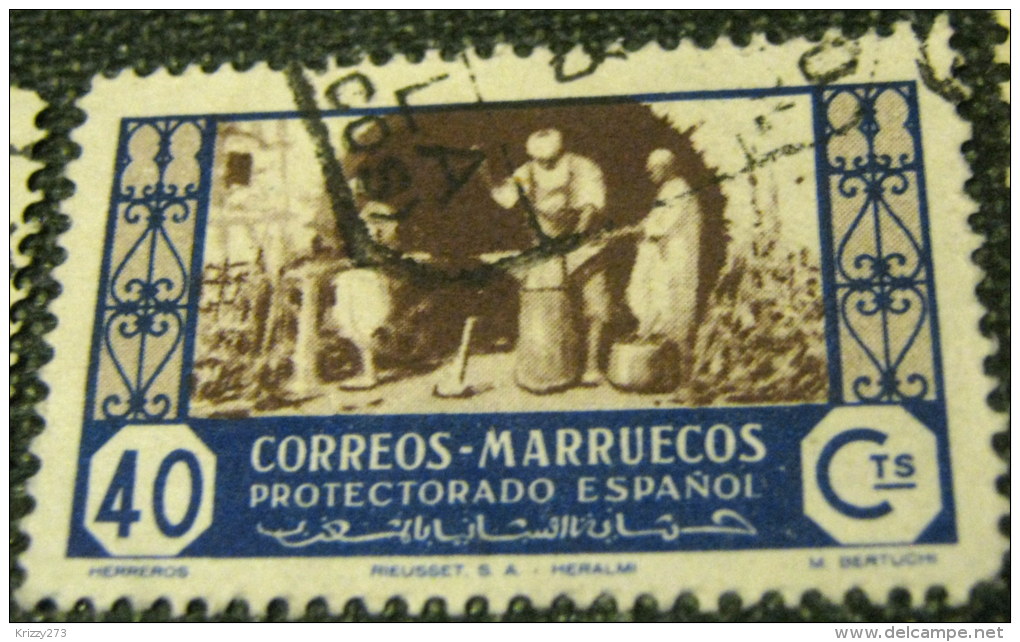 Spanish Morocco 1946 Trades Blacksmith 40c - Used - Spanish Morocco