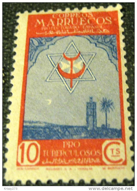 Spanish Morocco 1951 Anti-Tuberculosis 10c - Mint - Marocco Spagnolo