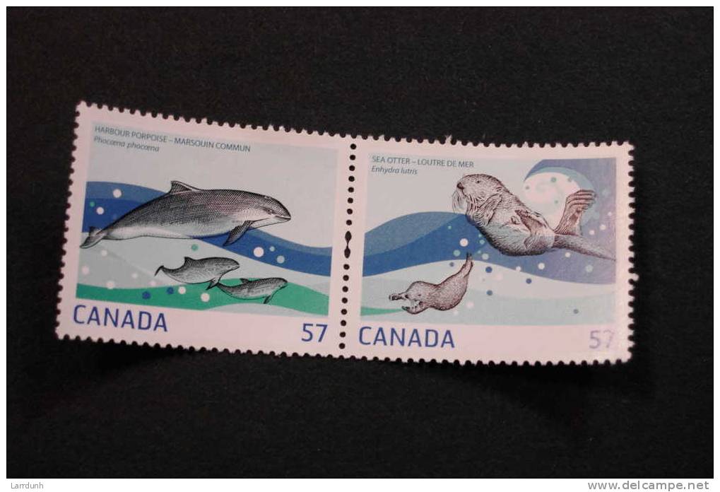 Canada Joint Issue Sweden Harbour Porpoise And Sea Otter Pair MNH 2010 A04s - Blocs-feuillets