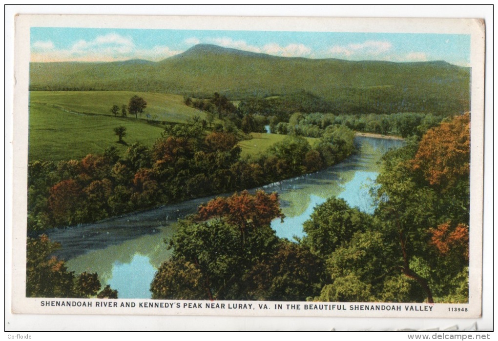 ÉTATS-UNIS . SHENANDOAH RIVER AND KENNEDY´S PEAK NEAR LURAY. VA. IN THE BEAUTIFUL SHENANDOAH VALLEY - Réf. N°3835 - - Autres & Non Classés