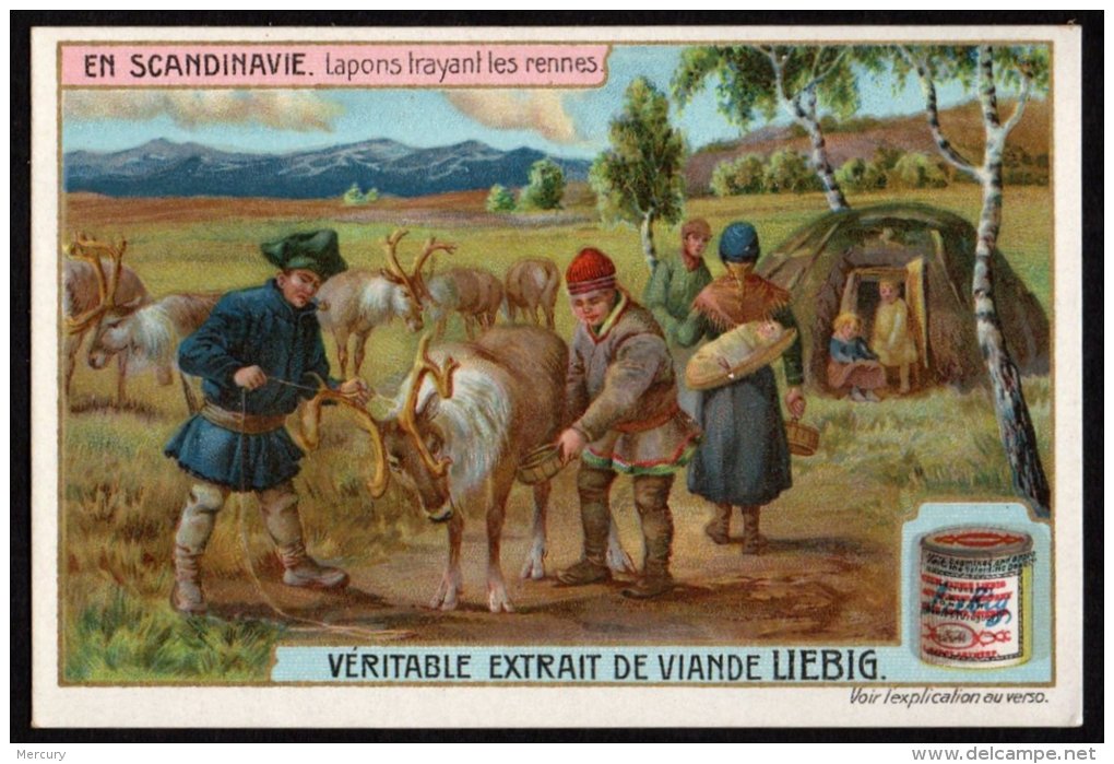 Série Complète De 6 Chromos Sous Enveloppe "En Scandinavie" - 6 Scans - Liebig