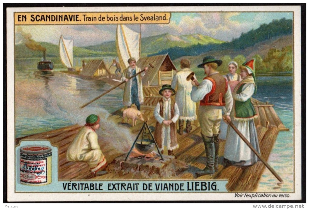 Série Complète De 6 Chromos Sous Enveloppe "En Scandinavie" - 6 Scans - Liebig