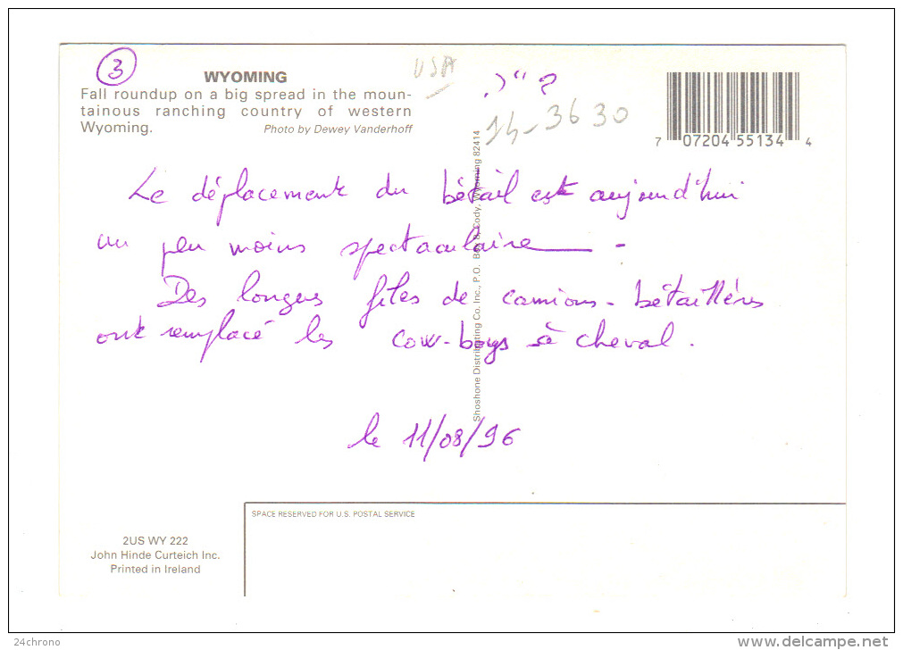 Etats Unis: Wyoming, Fall Roundup On A Big Spread In The Mountainous Ranching Country Of Western Wyoming (14-3630) - Autres & Non Classés