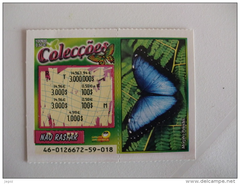 Loterie/ Lottery/ Loteria/Lotaria Instant Instantânia Raspadinha Jogo Nº 46 Butterfly Portugal - Billets De Loterie