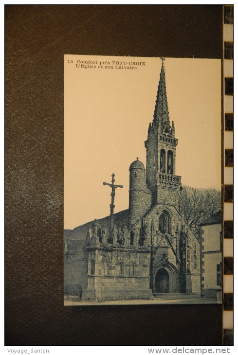 29 - CPA - Comfort Près PONT - CROIX - L'église Et Son Calvaire - Pont-Croix