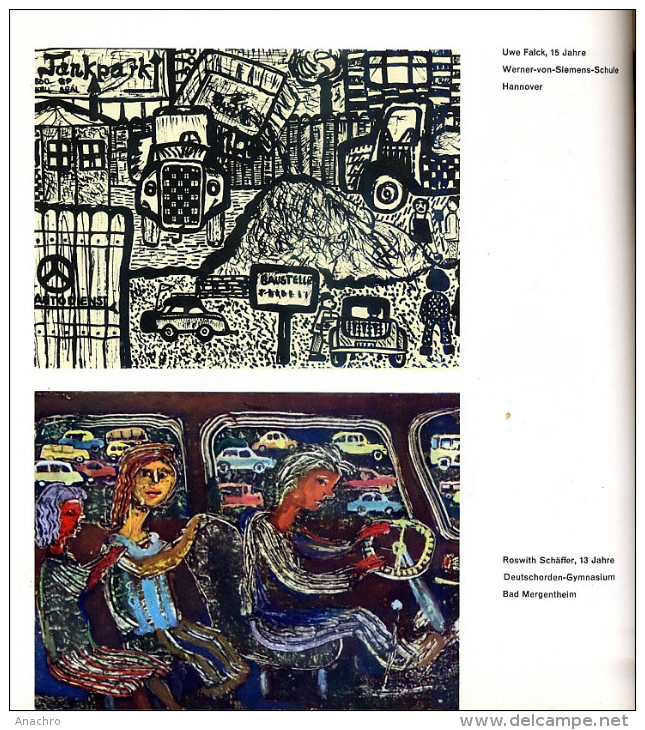 AUTOMOBILES VOITURES Et AUTOBUS Dans Les PEINTURES DESSINS D' ENFANTS 1959 / Jugend Malt Autos - Arte