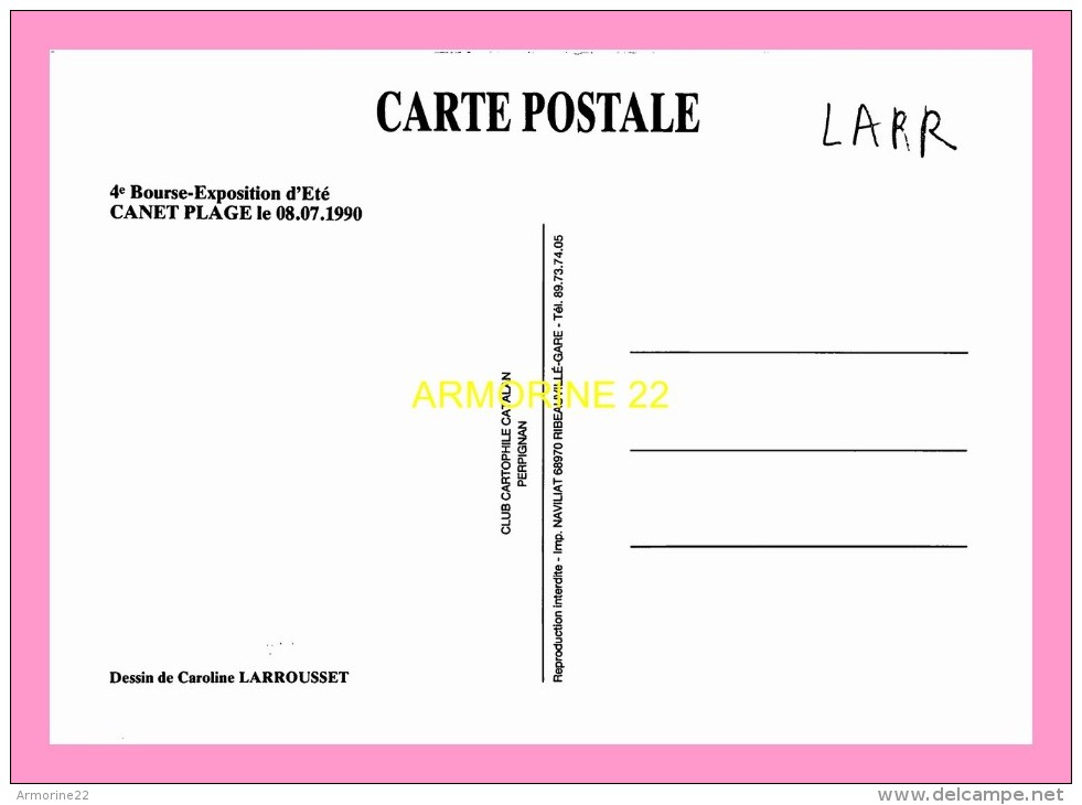 CPM  CANET PLAGE      4EME BOURSE EXPOSITION  D ETE  DESSIN DE LARROUSSET - Canet En Roussillon