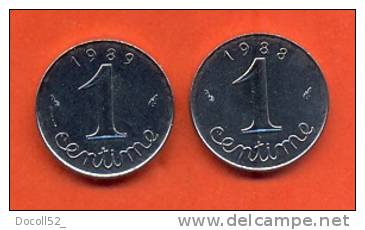 Lot De Deux 1 Centime Epi 1988 Et 1989 - Other & Unclassified