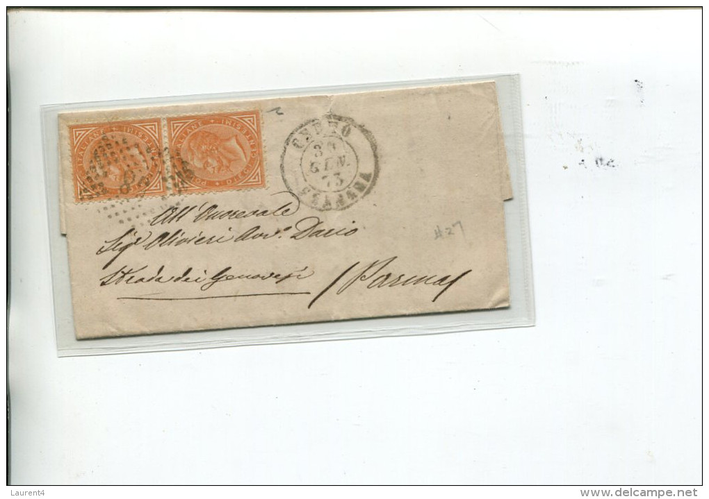 (007) Early Cover Posted From Italy - 1873 ? - Entero Postal