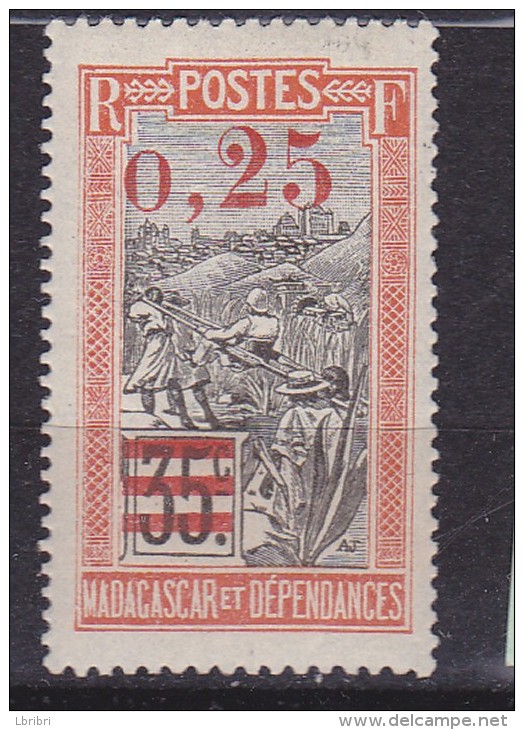 MADAGASCAR  N° 126 0.25 C S 35C ROUGE ET NOIR TRANSPORT EN FILANZANE  SANS  CHARNIERE - Neufs