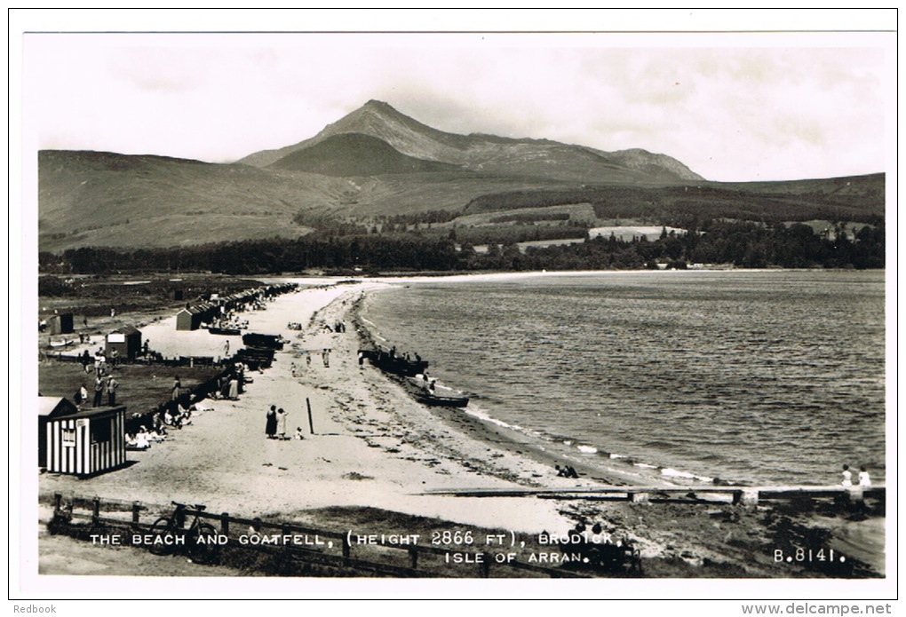 RB 1001 - Real Photo Postcard -  Ice Cream Kiosk The Beach &amp; Goatfell  Brodick - Isle Of Arran - North Ayrshire Scot - Ayrshire