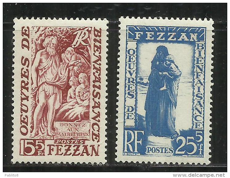 FEZZAN 1950 TERRITORIO MILITARE BENEFICENZA TERRITOIRE MILITAIRE CHARITÉ SERIE COMPLETA COMPLETE SET MNH - Unused Stamps
