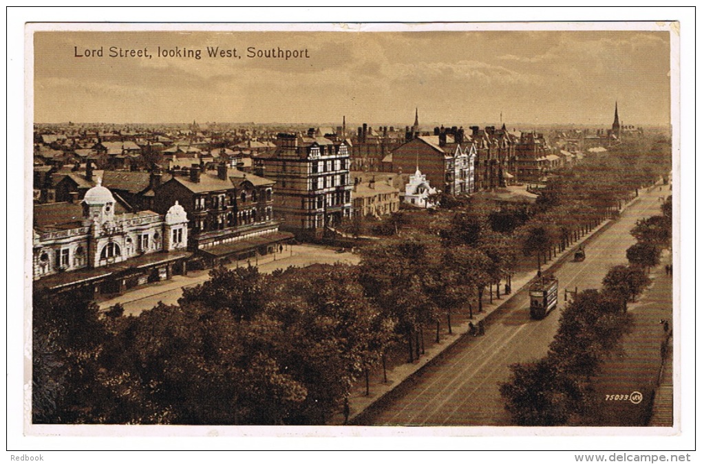 RB 1002 - Early Postcard - Lord Street Looking West - Southport Lancashire - Southport