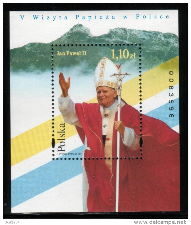 POLAND 1997 SAINT ST POPE JOHN PAUL JPII JP2 5TH VISIT TO HIS POLISH HOMELAND MS NHM Religion Famous Poles - Neufs