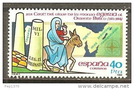 ESPAÑA 1984 - VIAJE DE LA MONJA EGERIA AL ORIENTE BIBLICO - Edifil Nº 2773 - Yvert 2391 - Anes