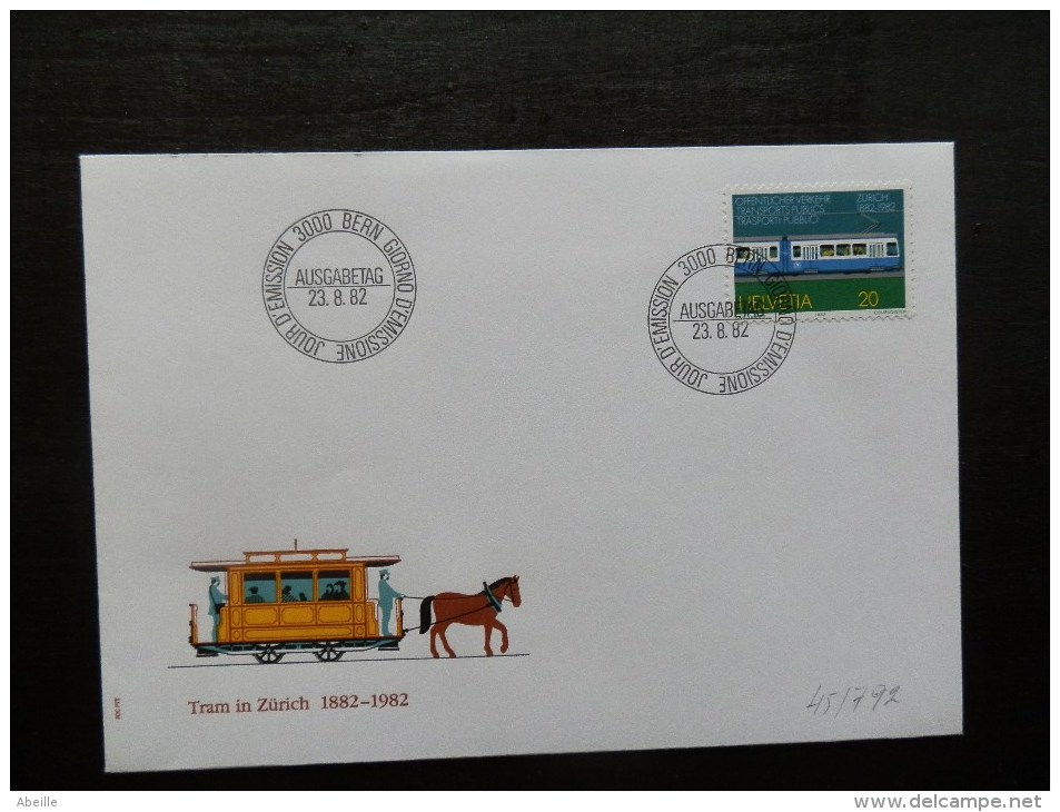 45/792     FDC   SUISSE - Tranvie