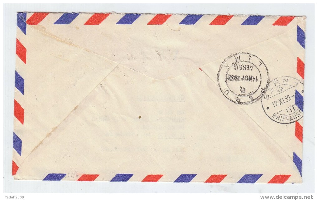 Peru/Switzerland REGISTERED AIRMAIL COVER 1952 - Peru