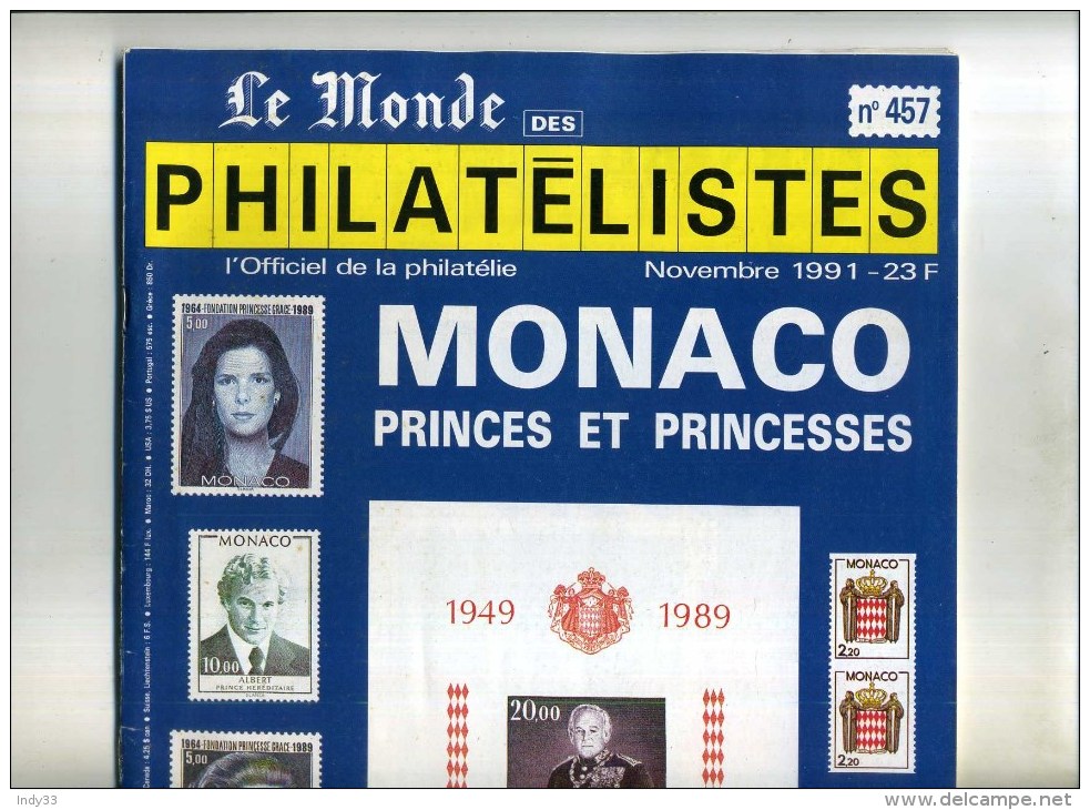 - FRANCE . LE MONDE DES PHILATELISTES N° 455/456/457 . 1991  . - Francia