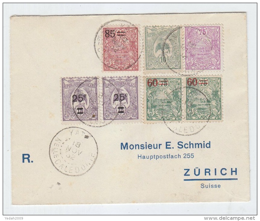 New Caledonia/Switzerland REGISTERED CIVER 1932 - Covers & Documents