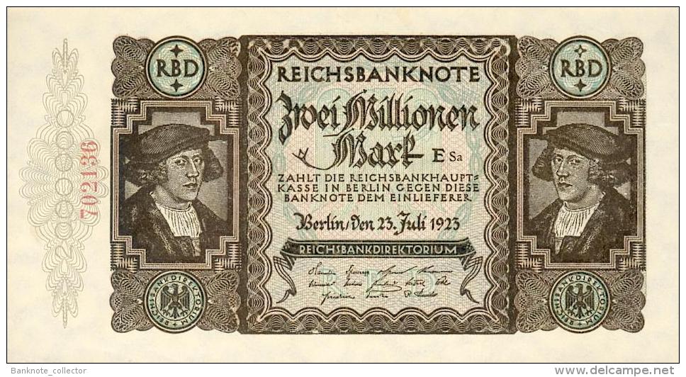 Deutschland, Germany - 2 Mio. Mark, Reichsbanknote, Ro. 89 B ,  ( Serie E/Sa )  UNC, 1923 ! - 2 Miljoen Mark