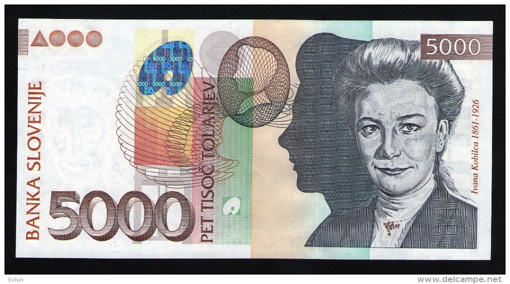 SLOVENIA SLOVENIJA 5000 TOLAR TOLARS TOLARJEV 2004  BANKOVEC BANKNOTE  UNC - Slovénie