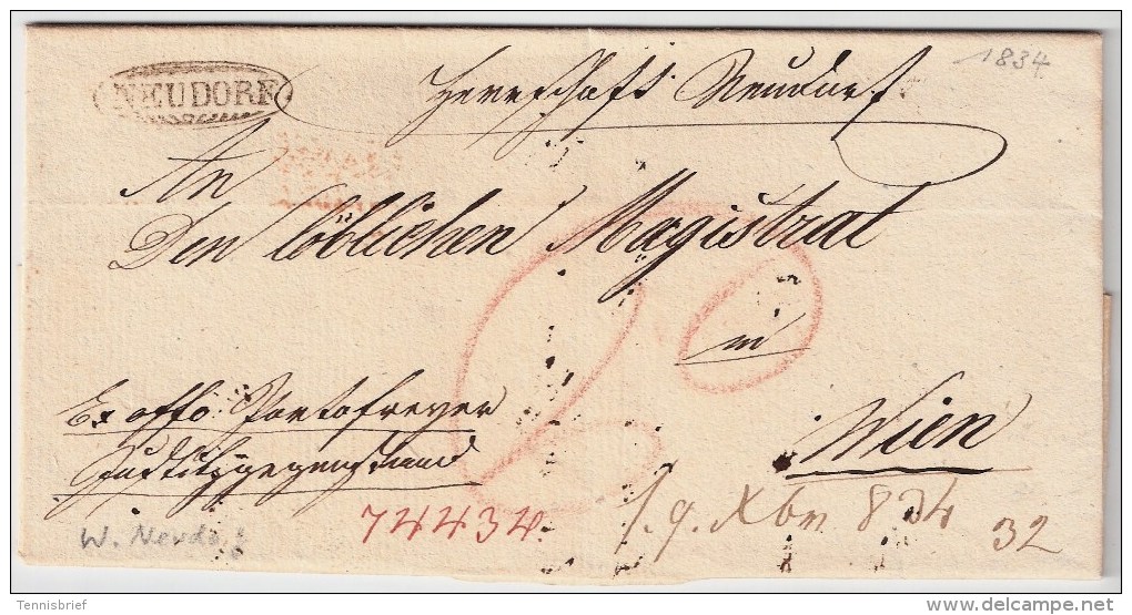 Österreich, 1834, " NEUDORF " ,   S510 - ...-1850 Préphilatélie