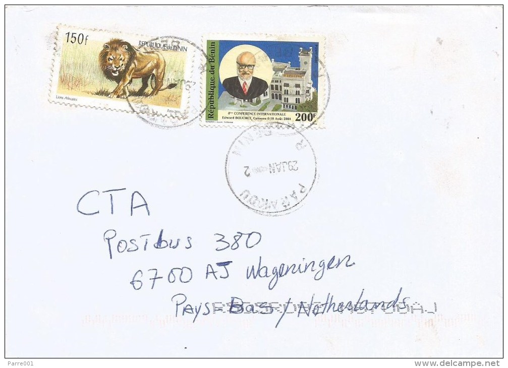 Benin 2002 Parakou Lion Cat 150f Bouchet 200f Cover - Félins