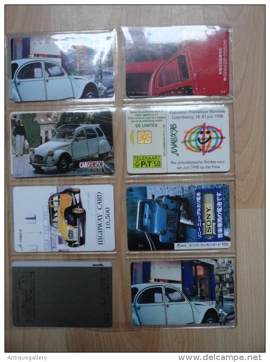 RARE : LOT DE 14 CARTES DE TELEPHONNES LA 2CV CITROEN - Automobili