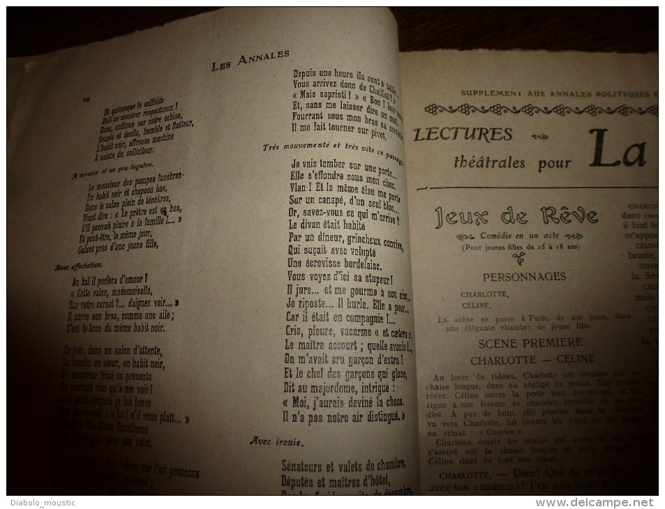 1906 Le THEÂTRE des ANNALES ((s) scène,saynète,comédie,monologue,dialogue,fantaisie,conte)COURTELINE,FEYDEAU,MENDES etc