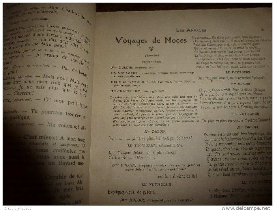 1906 Le THEÂTRE des ANNALES ((s) scène,saynète,comédie,monologue,dialogue,fantaisie,conte)COURTELINE,FEYDEAU,MENDES etc