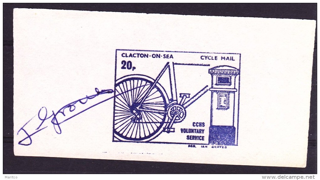 GB 1986 Clacton Cycle Mail 20p Signed Proof Fahrrad Bicycle Velo - Wielrennen