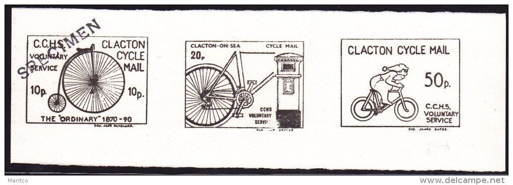 GB 1986 Clacton Cycle Mail Small Proofs Specimen Opt Bicycle Velo Fahrrad - Wielrennen