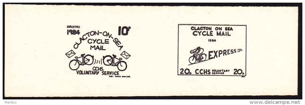 GB 1984 Clacton Cycle Mail Proof In Black On Card Bicycle Velo Fahrrad - Wielrennen