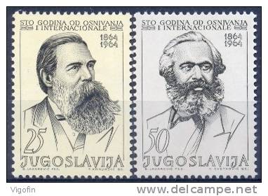 YU 1964-1091-2 100A°FIRST INTERNATIONAL, YUGOSLAVIA, 1 X 2v, MNH - Neufs