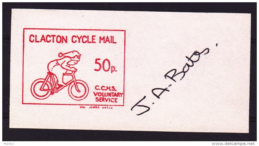 GB 1986 Clacton Cycle Mail 50p Signed Proof Bicycle Velo Fahrrad - Wielrennen