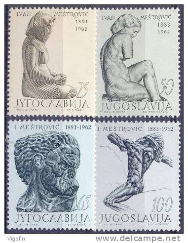 YU 1963-1052-5 SCULPTURE IVAN MESHTROVICH, YUGOSLAVIA, 1v, MNH - Neufs