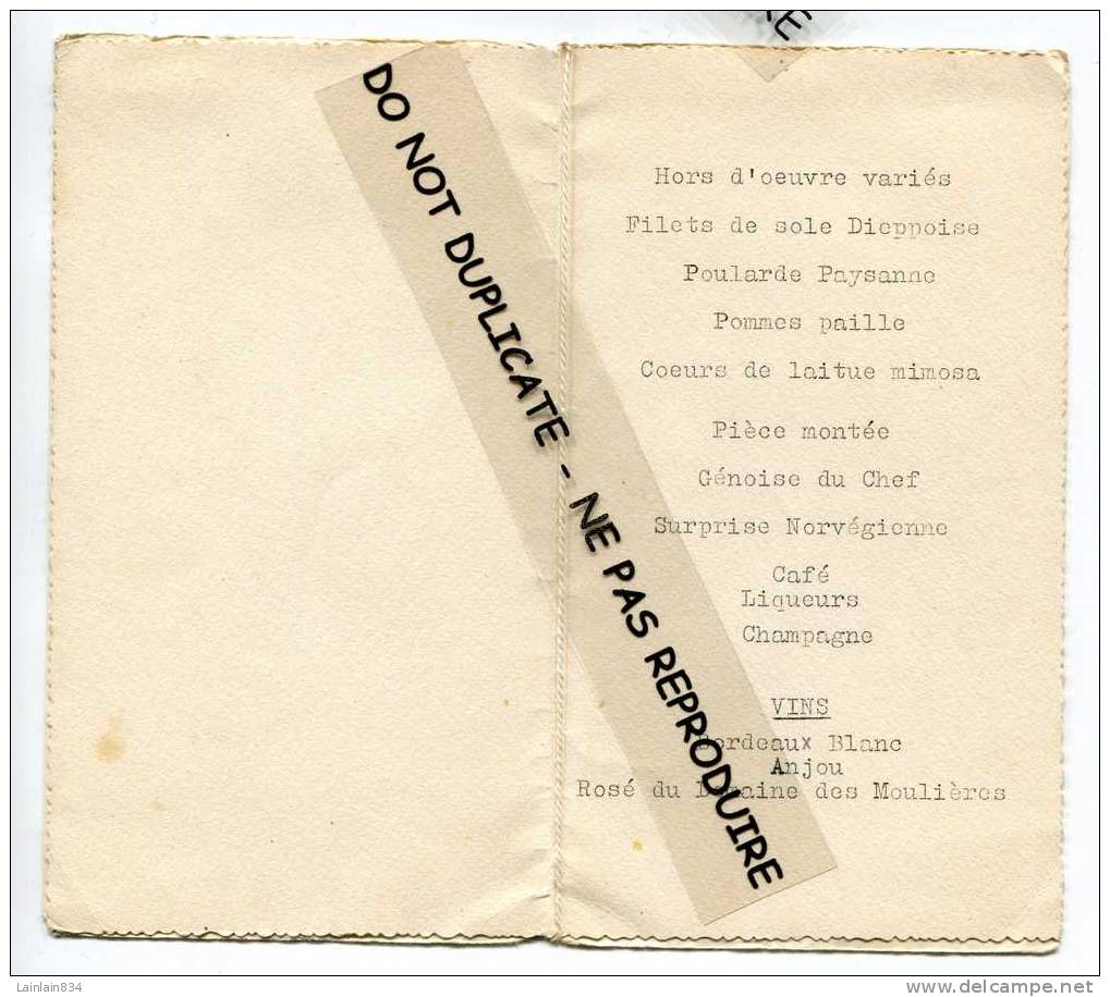 - Menu De Repas De Communion Du 16 Mai 1953, 4 Pages, Cordelette, Bon état. - Menu