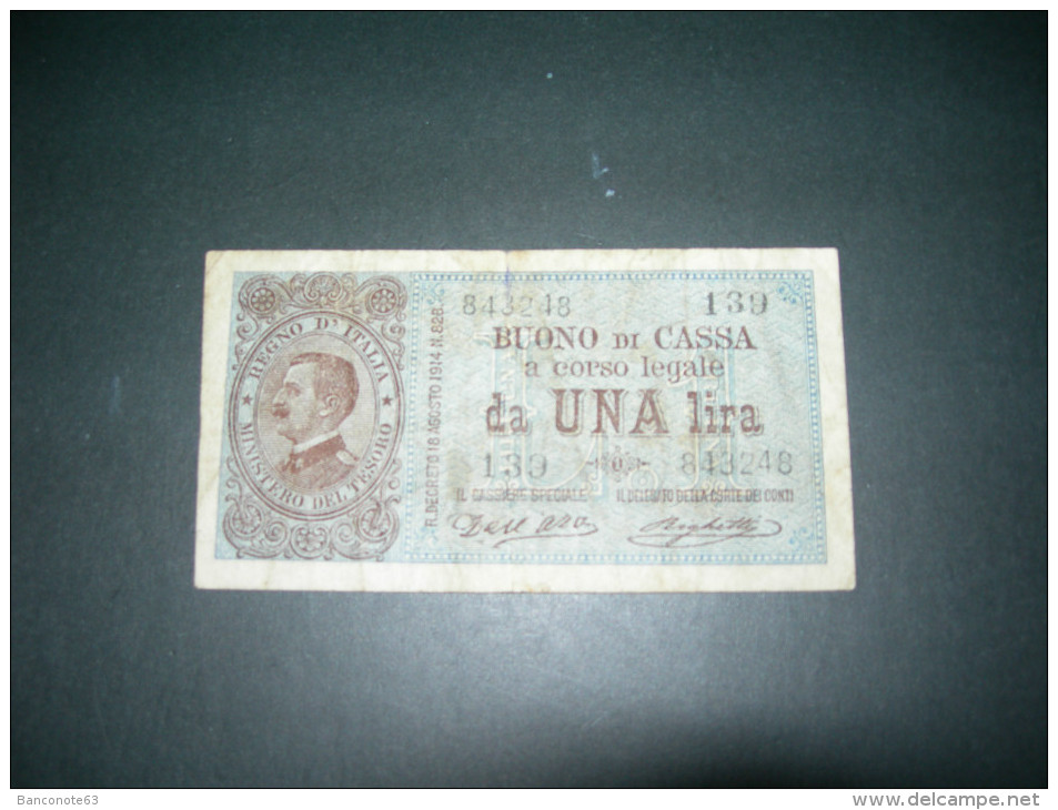 Regno D'Italia. 1 Lira  1917. Firme Dall'Ara - Righetti. - Regno D'Italia – 1 Lira